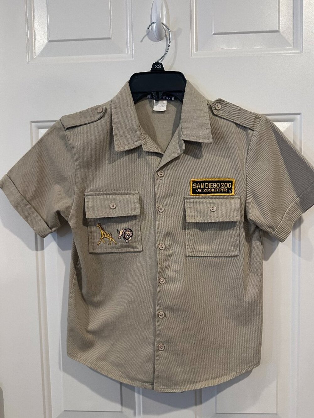 Vintage 1980s/1990s San Diego Zoo Jr Zookeeper Boys Size 10 Safari Shirt USA